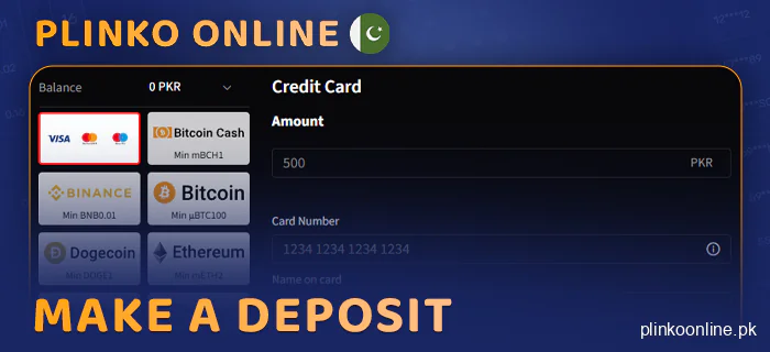 Make a deposit into a casino account before playing Plinko